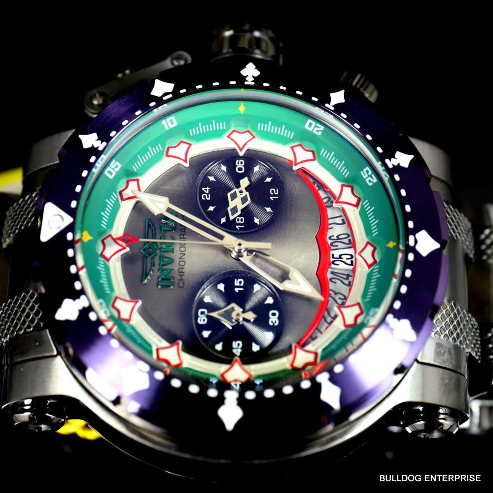 Invicta DC Comics Joker Coalition Forces Steel Chronograph Limited Watch New