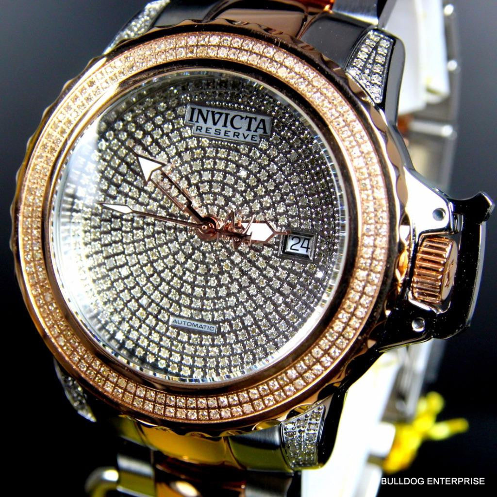 Invicta Reserve Subaqua Noma II 2 Tone Rose 2.91CTW Diamonds Automatic Watch New