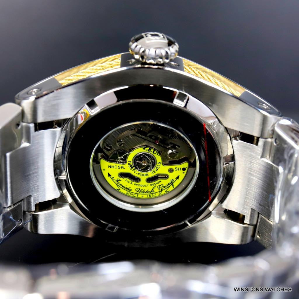 Invicta Bolt Zeus Mother of Pearl MOP Scales Steel 50mm Automatic Watch New