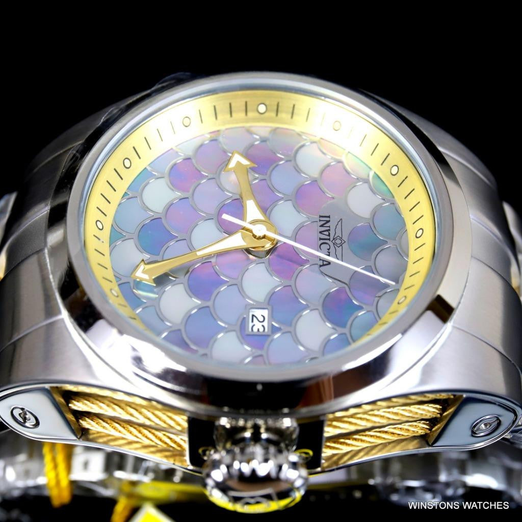 Invicta Bolt Zeus Mother of Pearl MOP Scales Steel 50mm Automatic Watch New