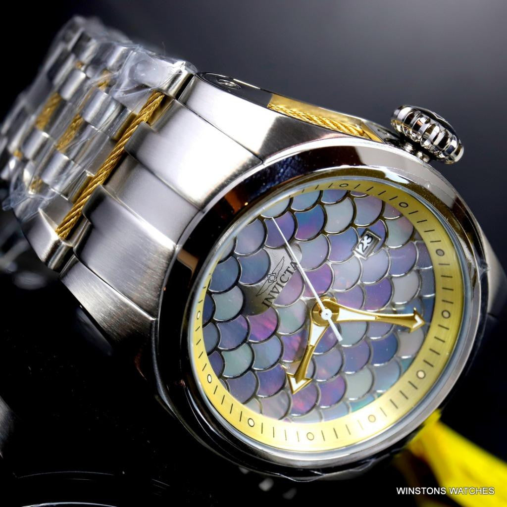 Invicta Bolt Zeus Mother of Pearl MOP Scales Steel 50mm Automatic Watch New