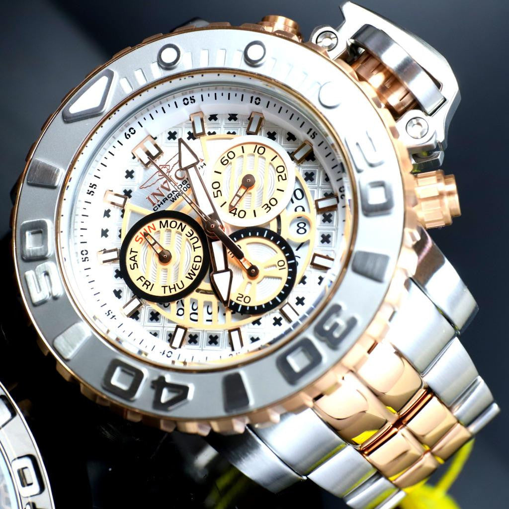 Invicta Sea Hunter Gen II 2 Tone Rose Gold Plated 70mm Swiss Mvt Steel Watch New
