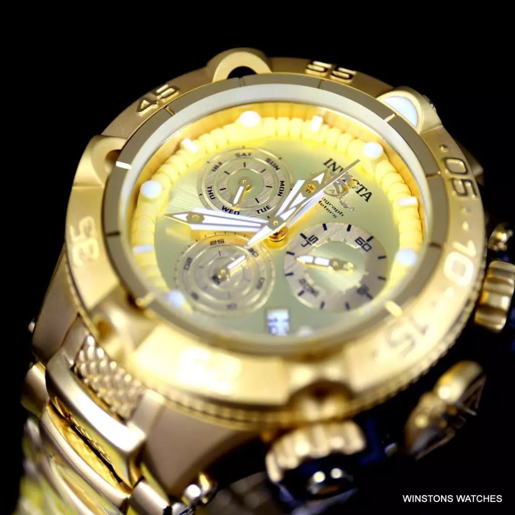 Invicta Subaqua Noma V Gold Plated Stainless Steel Chronograph 50mm Watch New