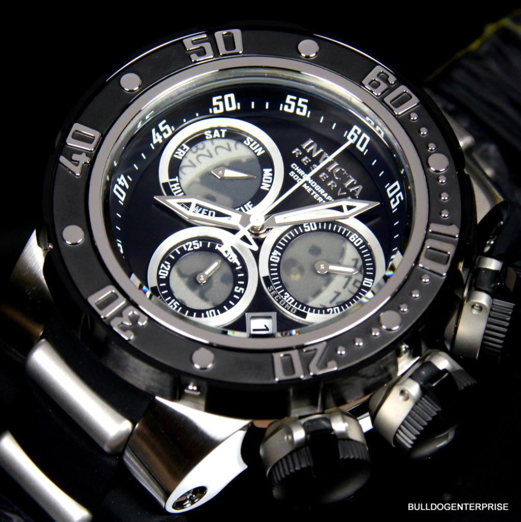Invicta Reserve Subaqua Sea Dragon Chronograph Black 52mm Swiss Made Watch New