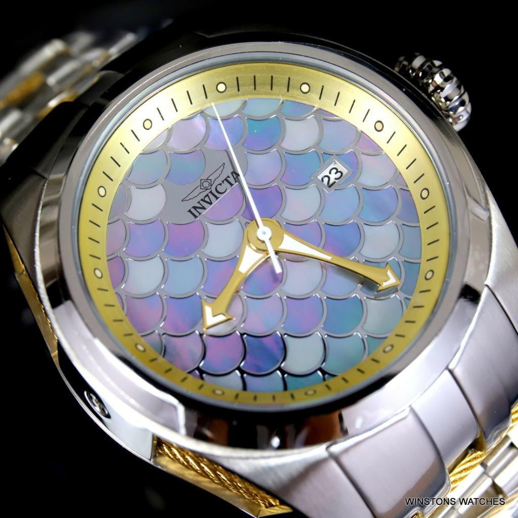 Invicta Bolt Zeus Mother of Pearl MOP Scales Steel 50mm Automatic Watch New