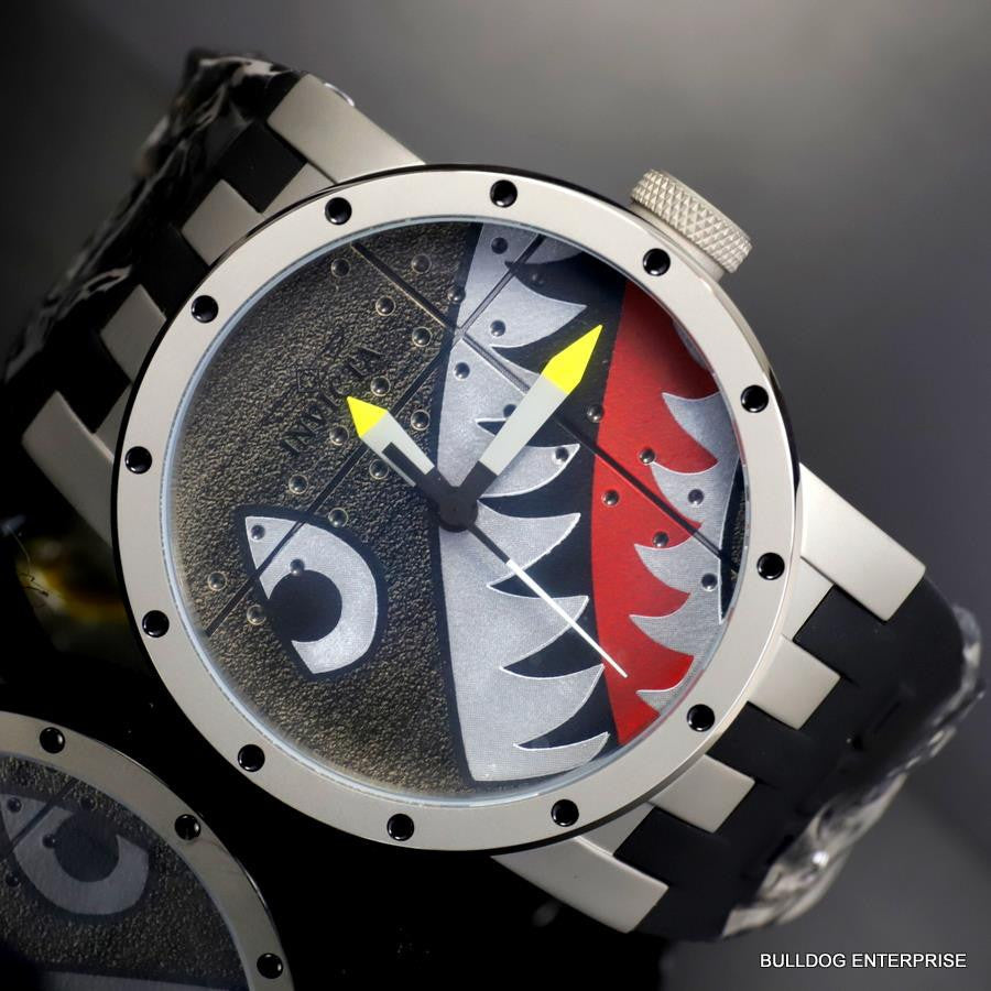 Invicta DNA Bomber Fighter Plane 46mm Shark Gray Black Titanium Watch New