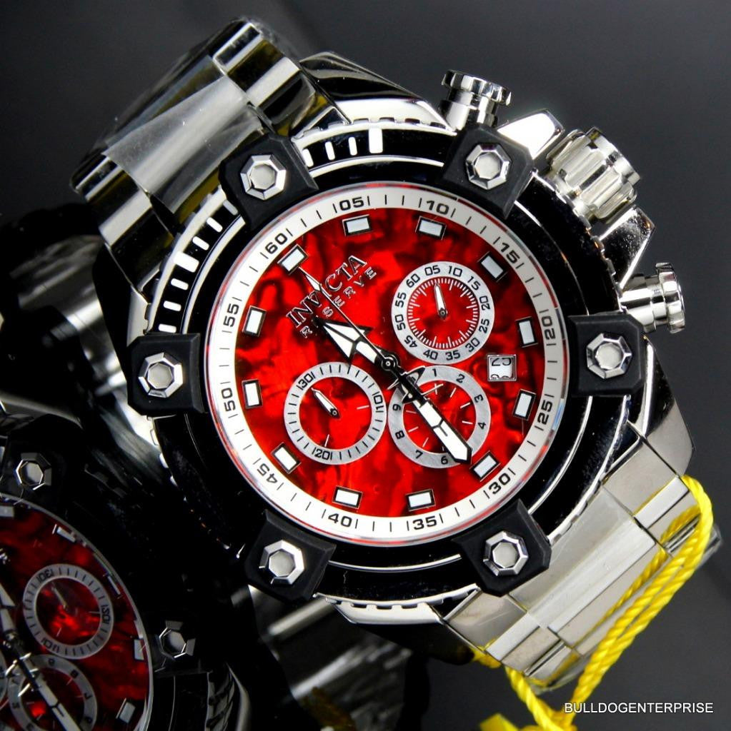 Invicta Reserve Grand Octane Arsenal Red Abalone High Polished 63mm Watch New