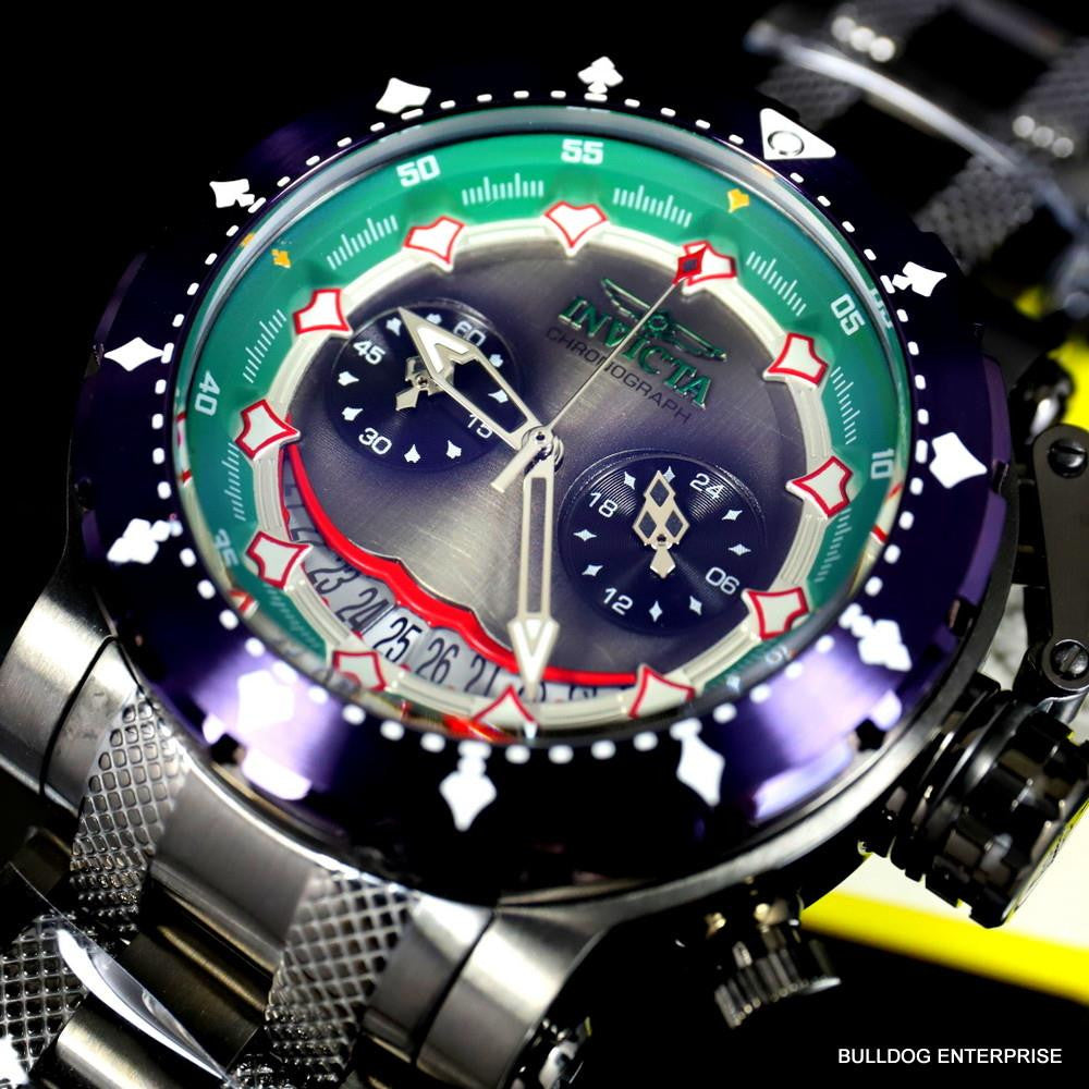 Invicta DC Comics Joker Coalition Forces Steel Chronograph Limited Watch New