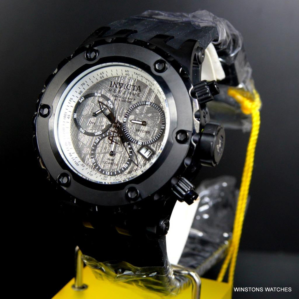 Invicta Subaqua Specialty Meteorite Swiss Made Chronograph 52mm Black Watch New
