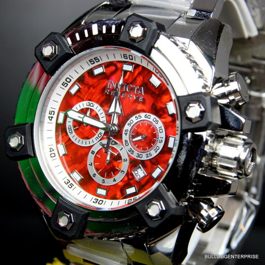 Invicta Reserve Grand Octane Arsenal Red Abalone High Polished 63mm Watch New