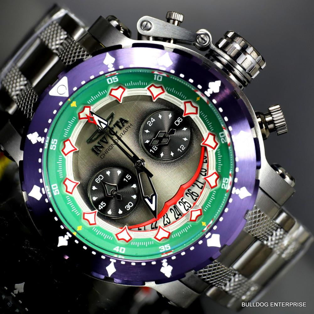Invicta DC Comics Joker Coalition Forces Steel Chronograph Limited Watch New
