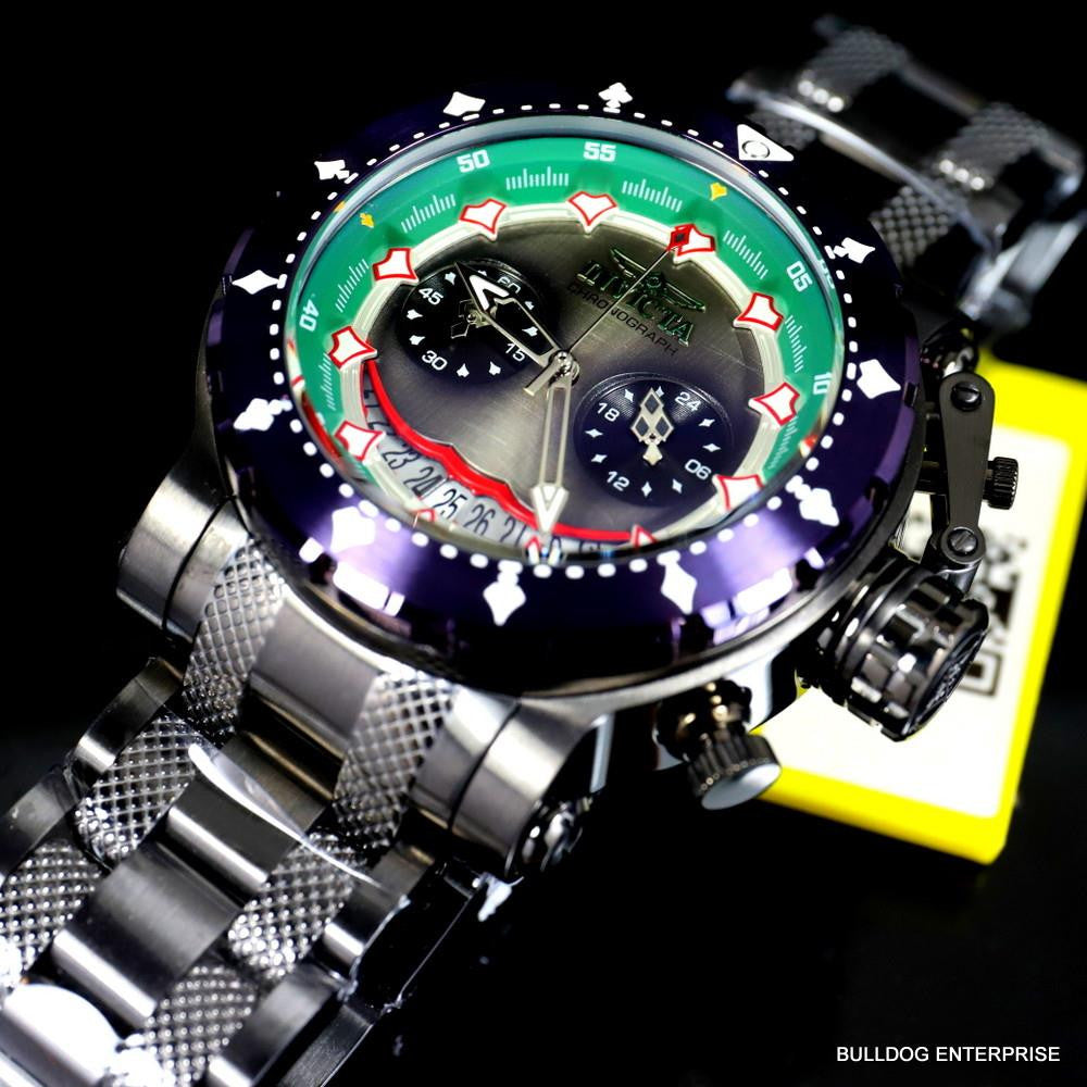 Invicta DC Comics Joker Coalition Forces Steel Chronograph Limited Watch New