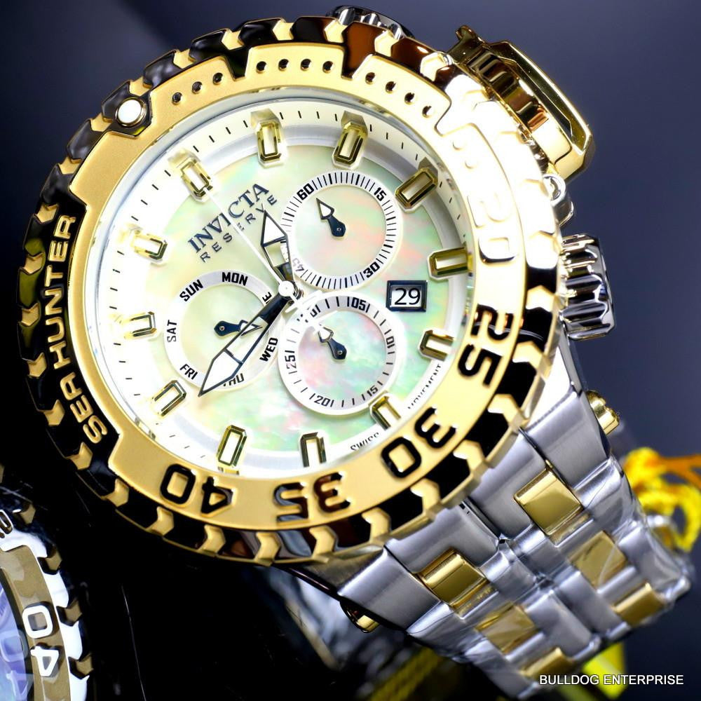 Invicta Reserve Sea Hunter Gen III Swiss 2 Tone Gold Plated Steel 58mm Watch New