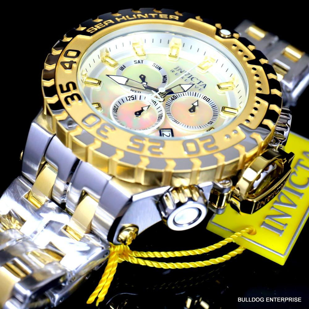 Invicta Reserve Sea Hunter Gen III Swiss 2 Tone Gold Plated Steel 58mm Watch New