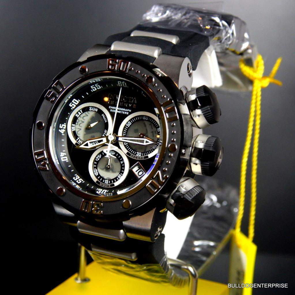 Invicta Reserve Subaqua Sea Dragon Chronograph Black 52mm Swiss Made Watch New