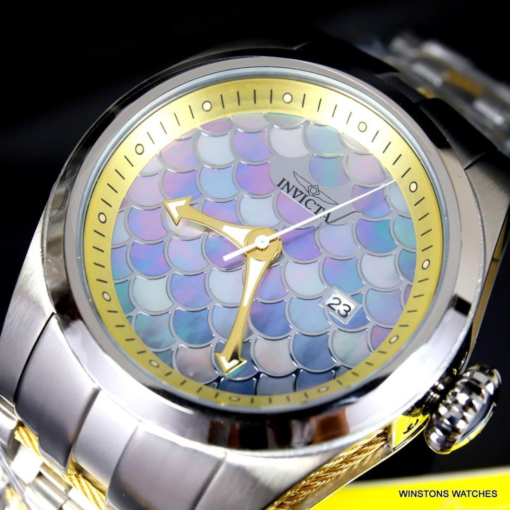 Invicta Bolt Zeus Mother of Pearl MOP Scales Steel 50mm Automatic Watch New