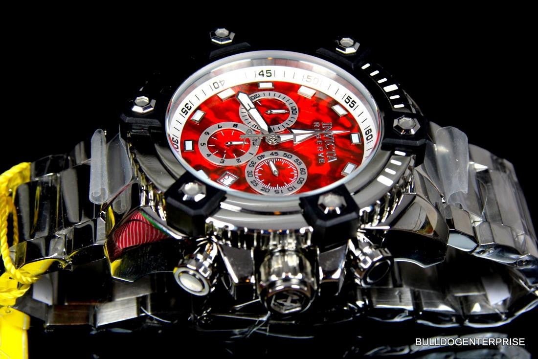 Invicta Reserve Grand Octane Arsenal Red Abalone High Polished 63mm Watch New