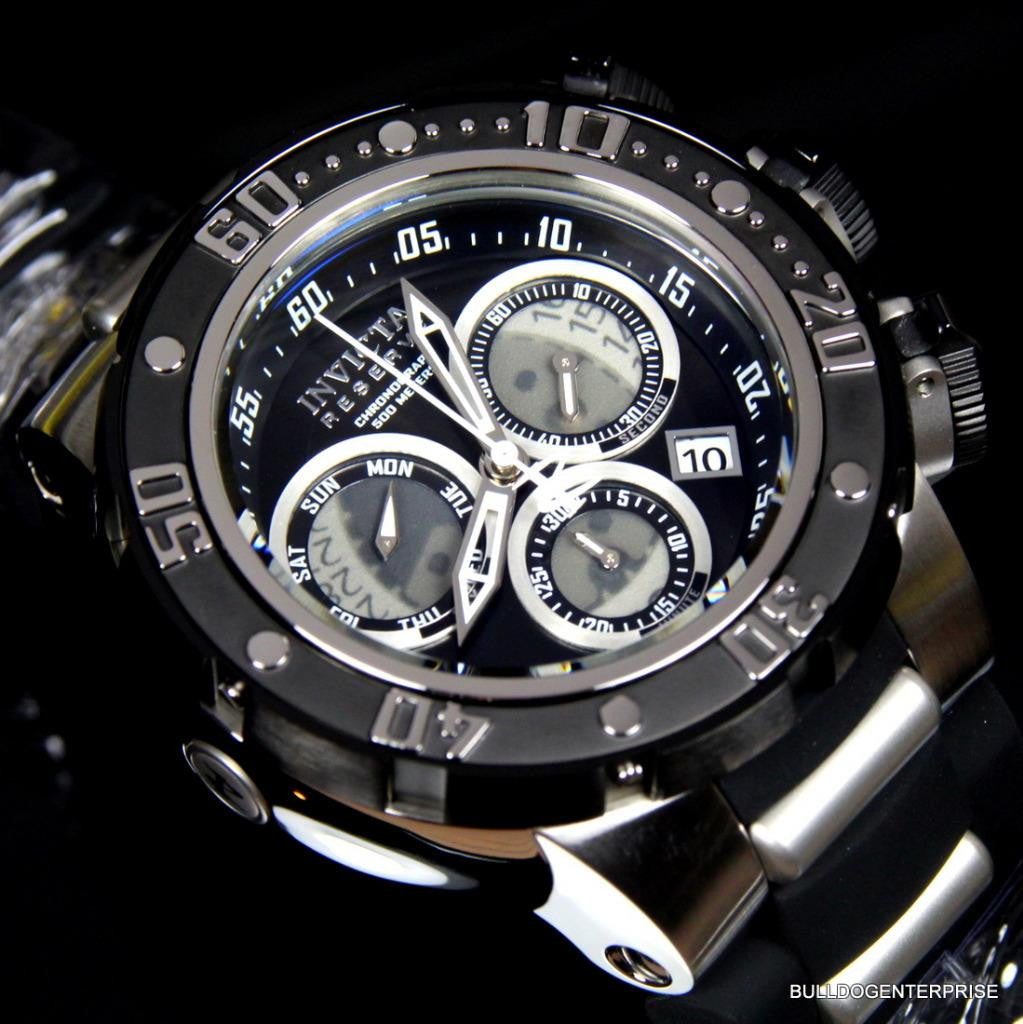 Invicta Reserve Subaqua Sea Dragon Chronograph Black 52mm Swiss Made Watch New
