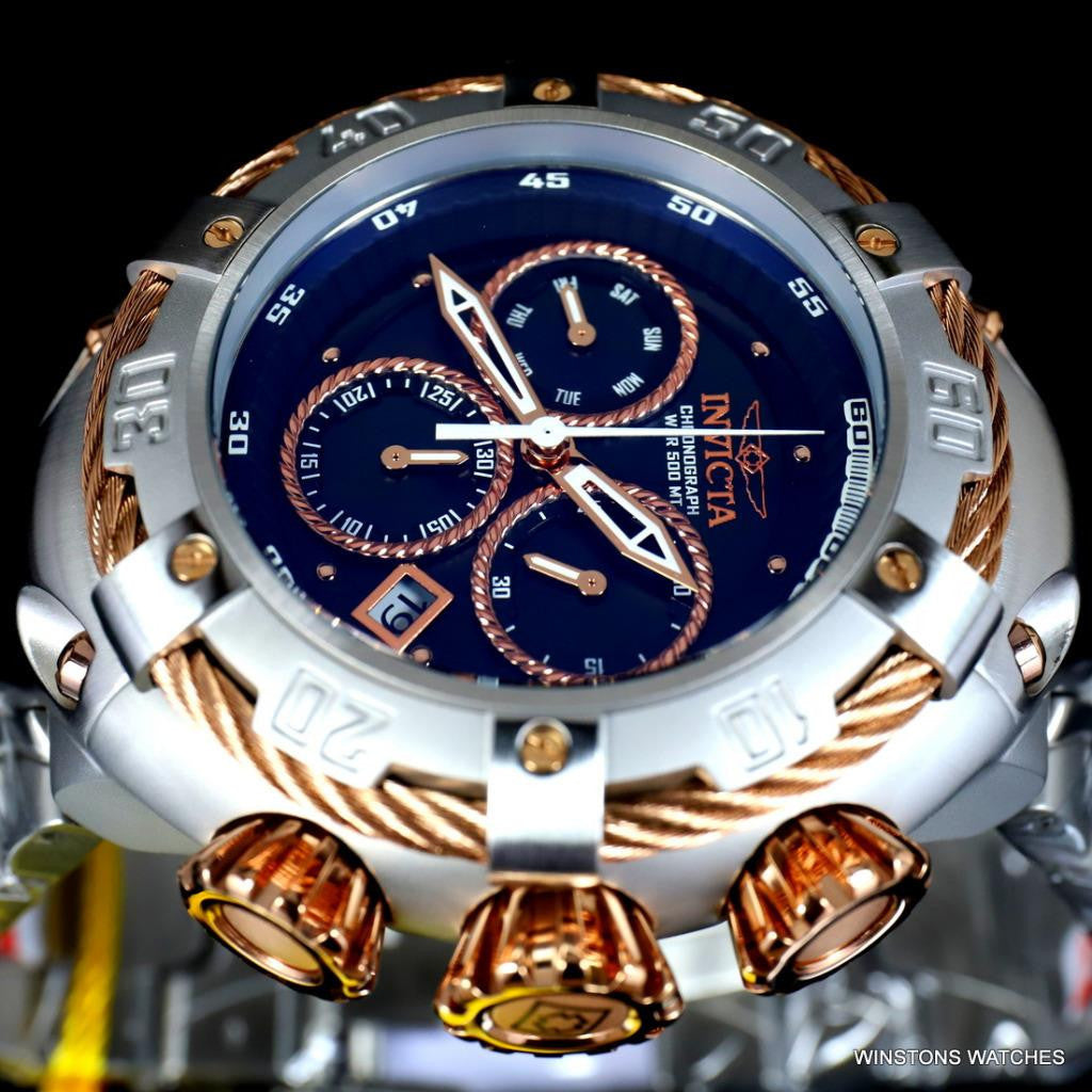 Invicta Thunderbolt Stainless Steel Steel Rose Two Tone MOP Black 52mm Watch New