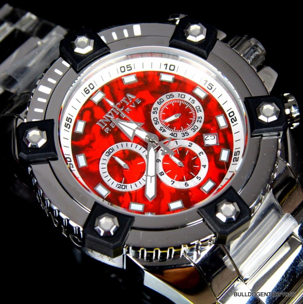 Invicta Reserve Grand Octane Arsenal Red Abalone High Polished 63mm Watch New