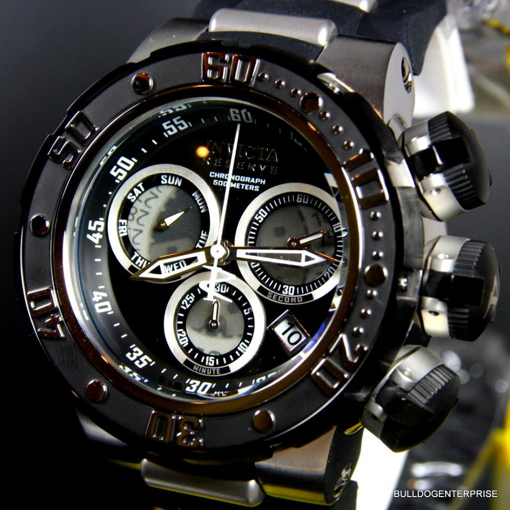 Invicta Reserve Subaqua Sea Dragon Chronograph Black 52mm Swiss Made Watch New