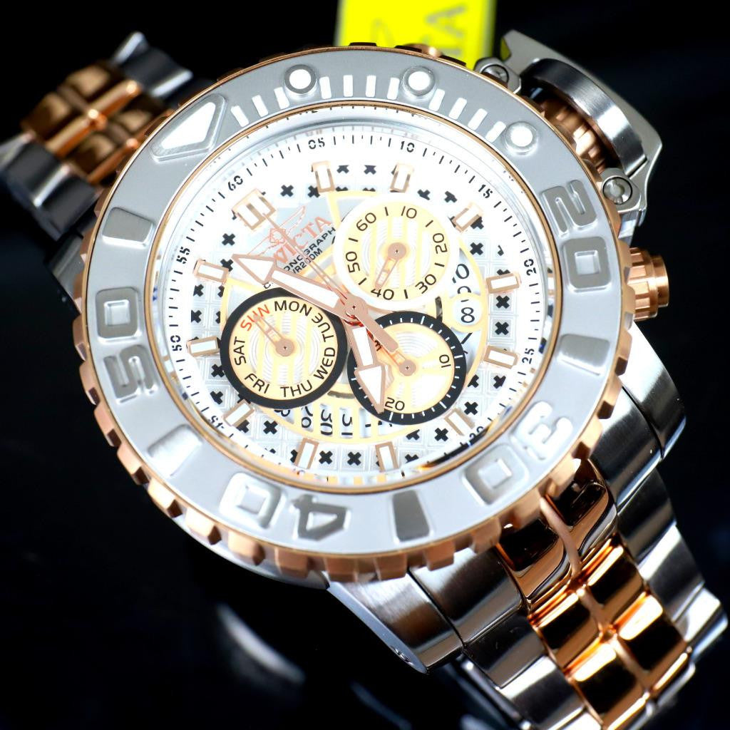 Invicta Sea Hunter Gen II 2 Tone Rose Gold Plated 70mm Swiss Mvt Steel Watch New