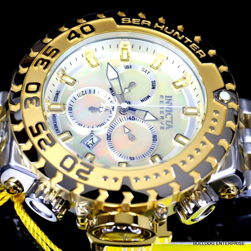 Invicta Reserve Sea Hunter Gen III Swiss 2 Tone Gold Plated Steel 58mm Watch New