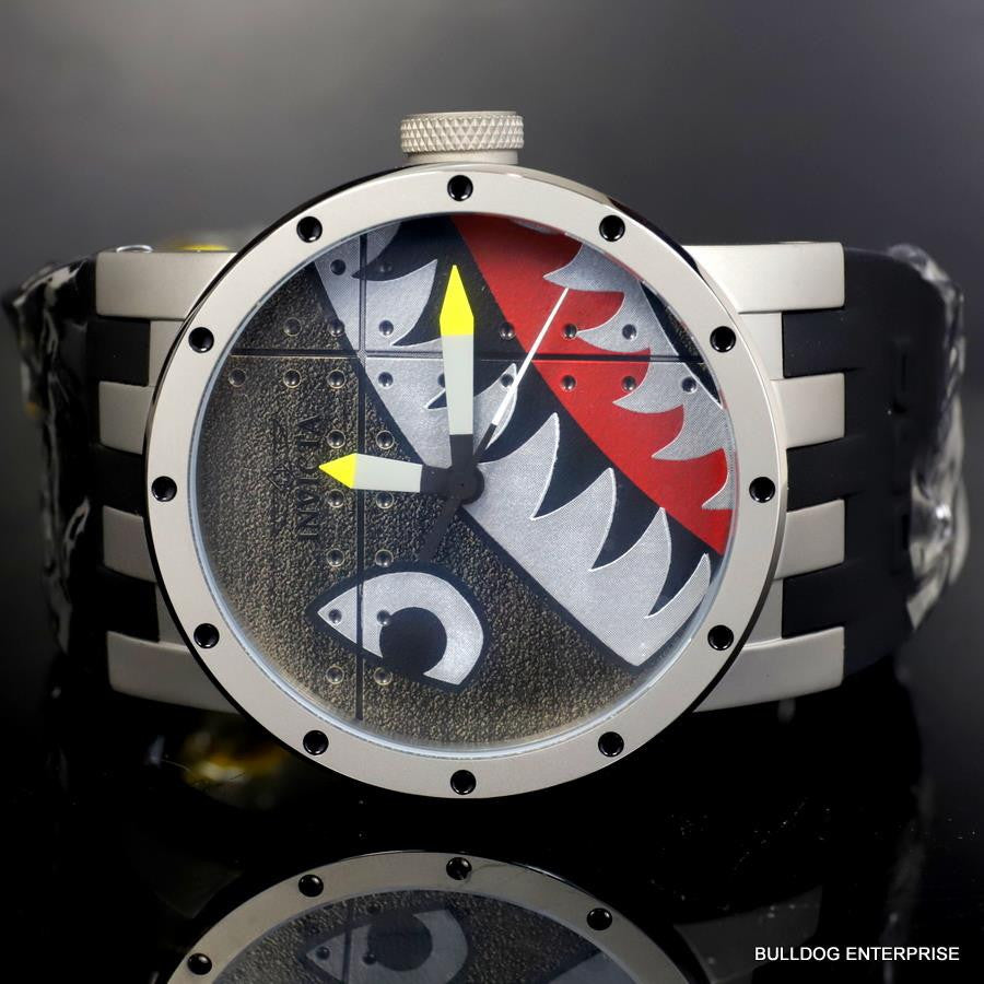 Invicta DNA Bomber Fighter Plane 46mm Shark Gray Black Titanium Watch New