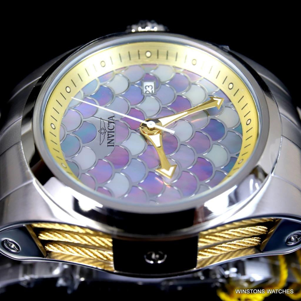 Invicta Bolt Zeus Mother of Pearl MOP Scales Steel 50mm Automatic Watch New