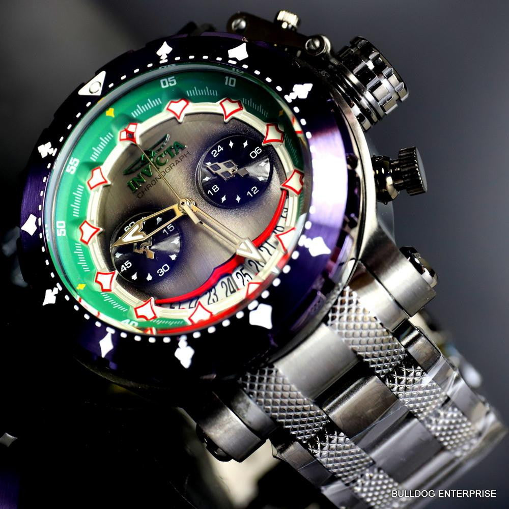 Invicta DC Comics Joker Coalition Forces Steel Chronograph Limited Watch New