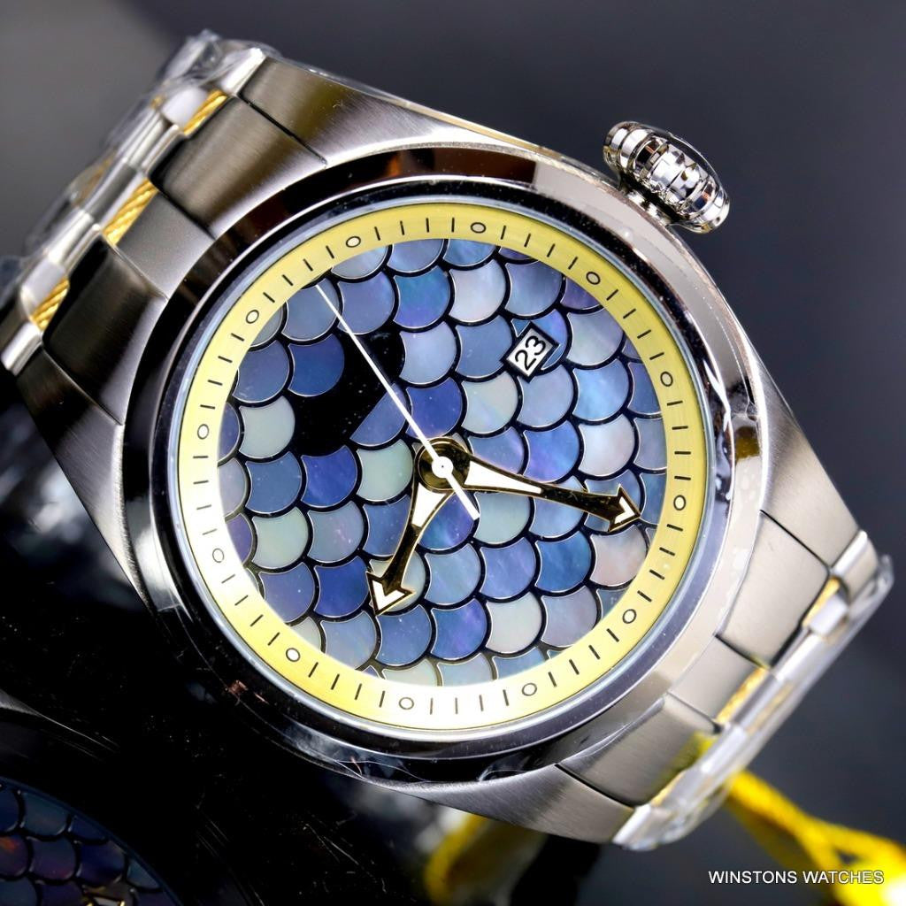 Invicta Bolt Zeus Mother of Pearl MOP Scales Steel 50mm Automatic Watch New