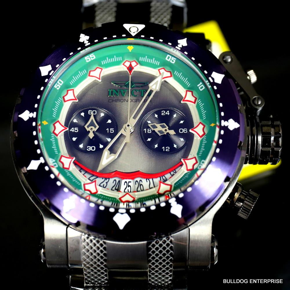Invicta DC Comics Joker Coalition Forces Steel Chronograph Limited Watch New