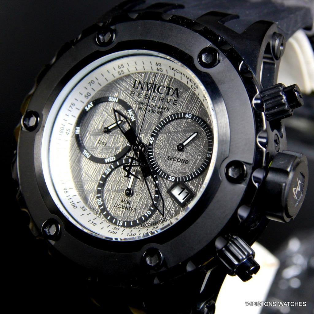 Invicta Subaqua Specialty Meteorite Swiss Made Chronograph 52mm Black Watch New