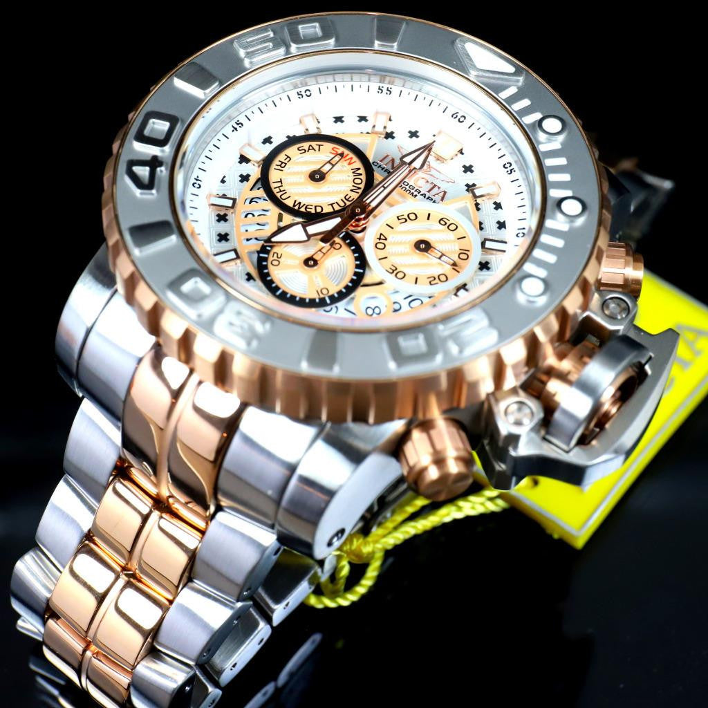 Invicta Sea Hunter Gen II 2 Tone Rose Gold Plated 70mm Swiss Mvt Steel Watch New