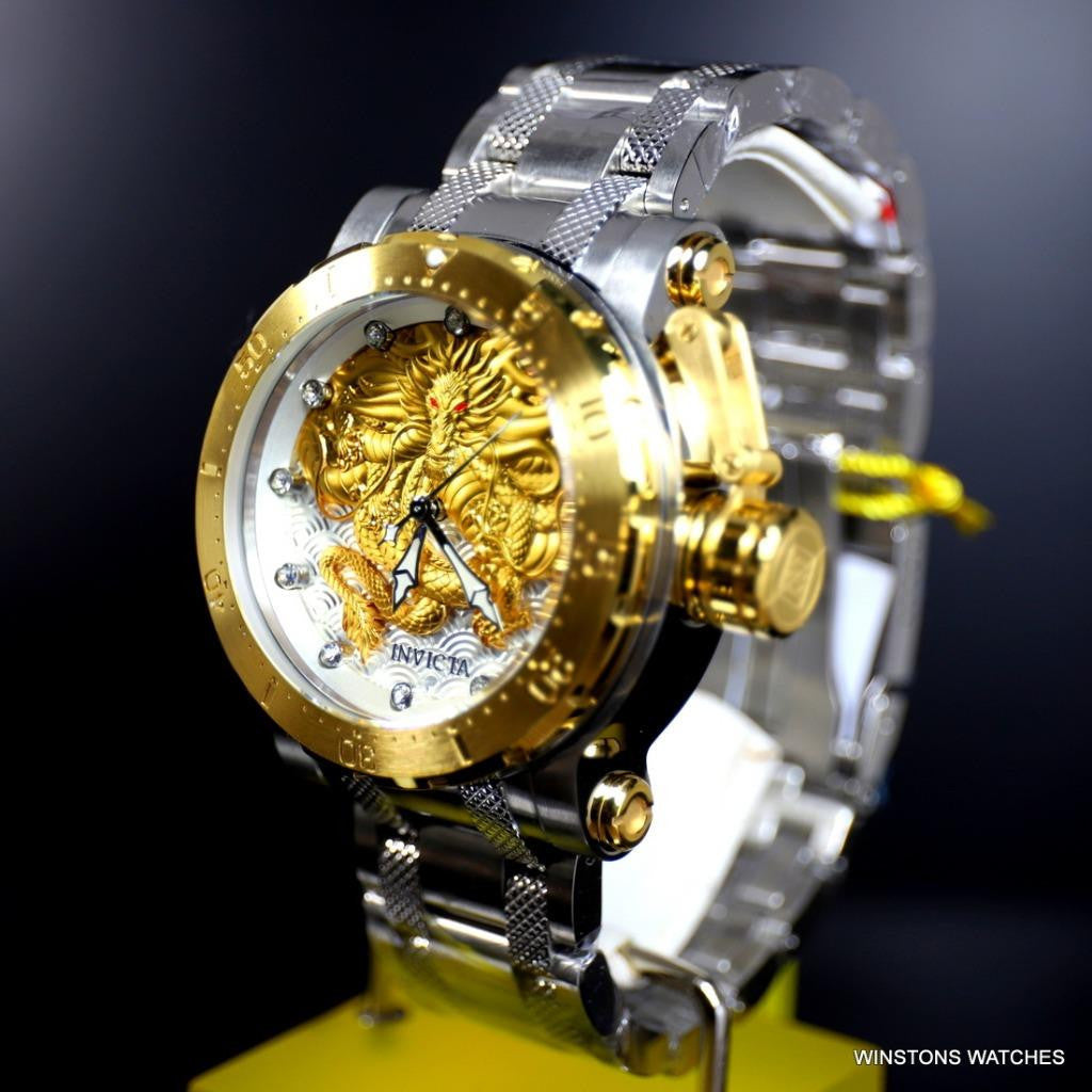 Invicta Coalition Forces Gold Tone Dragon Automatic 52mm Steel Watch New