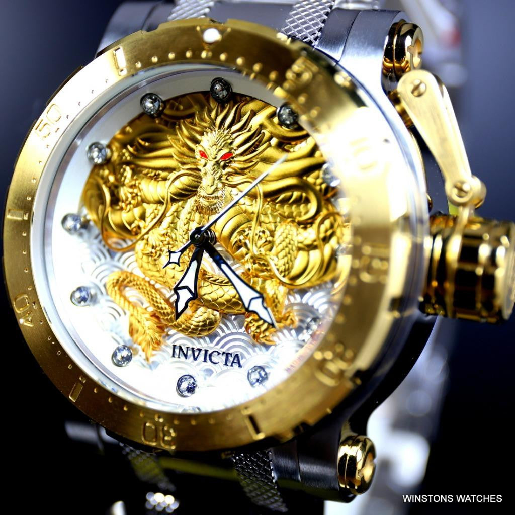 Invicta Coalition Forces Gold Tone Dragon Automatic 52mm Steel Watch New