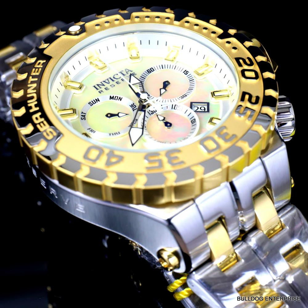 Invicta Reserve Sea Hunter Gen III Swiss 2 Tone Gold Plated Steel 58mm Watch New