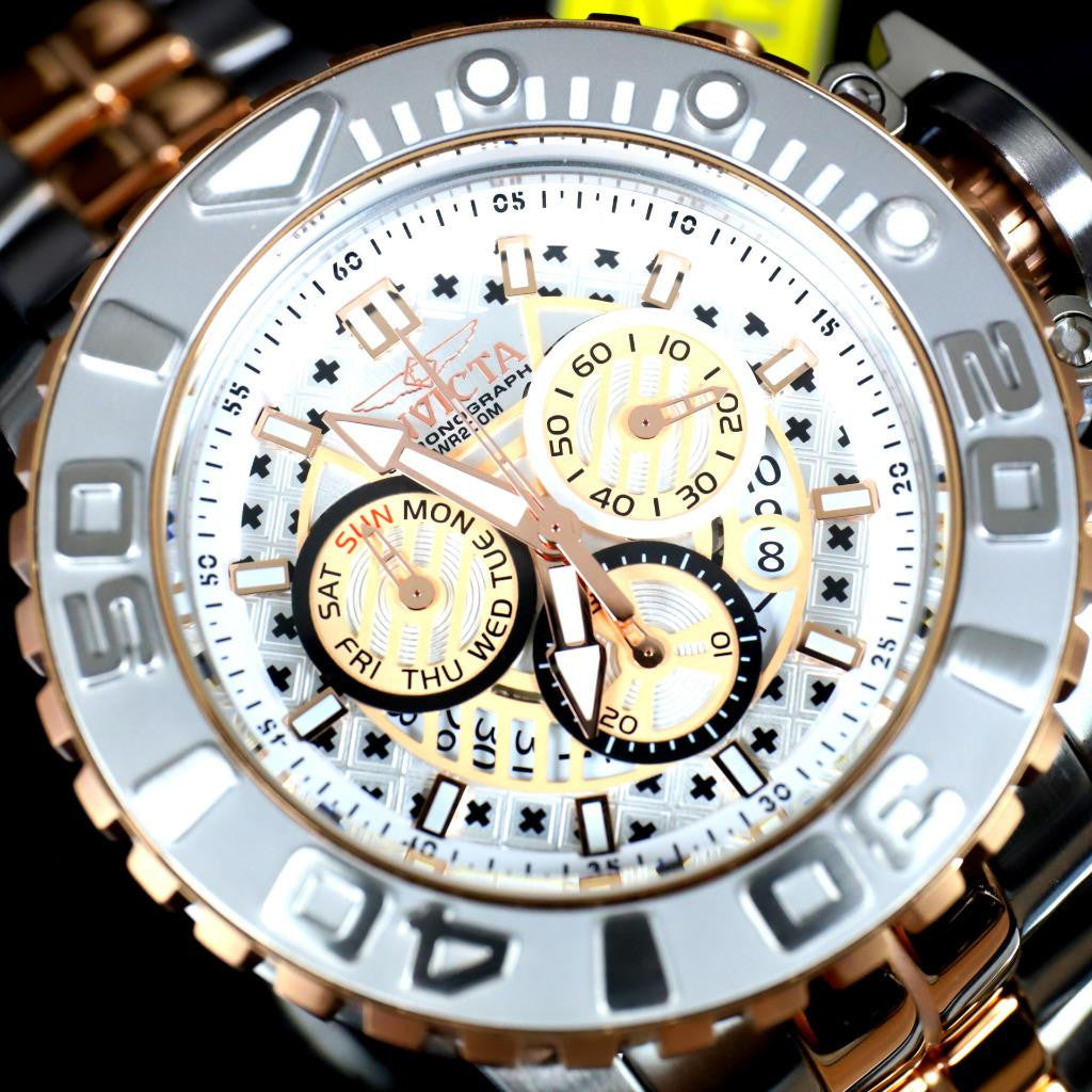 Invicta Sea Hunter Gen II 2 Tone Rose Gold Plated 70mm Swiss Mvt Steel Watch New