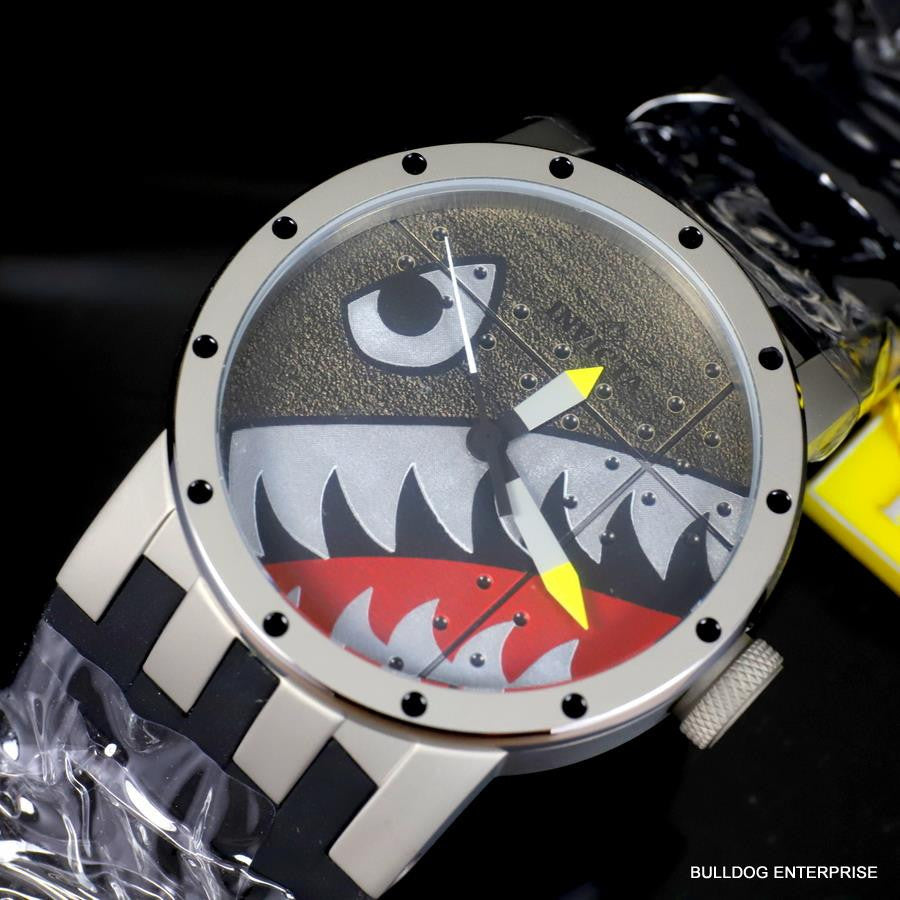 Invicta DNA Bomber Fighter Plane 46mm Shark Gray Black Titanium Watch New
