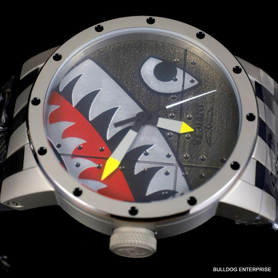 Invicta DNA Bomber Fighter Plane 46mm Shark Gray Black Titanium Watch New