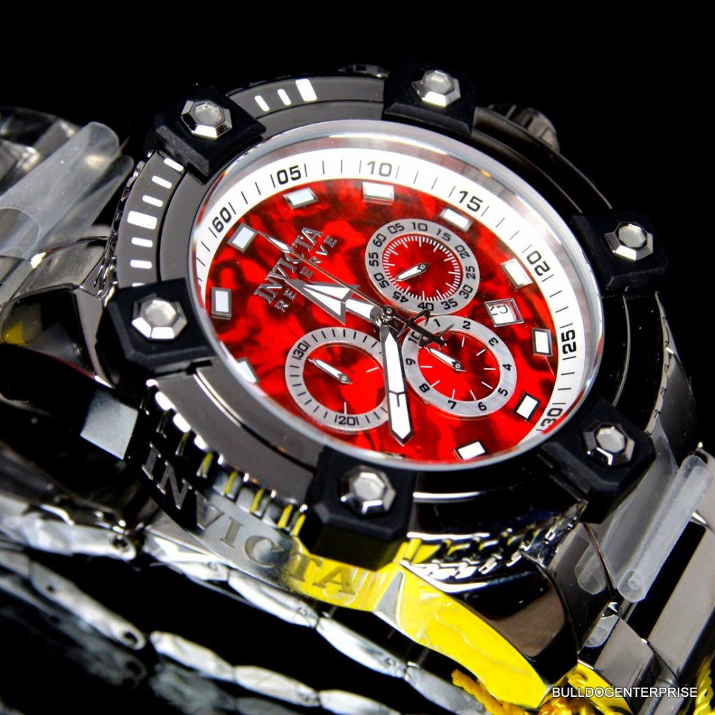 Invicta Reserve Grand Octane Arsenal Red Abalone High Polished 63mm Watch New