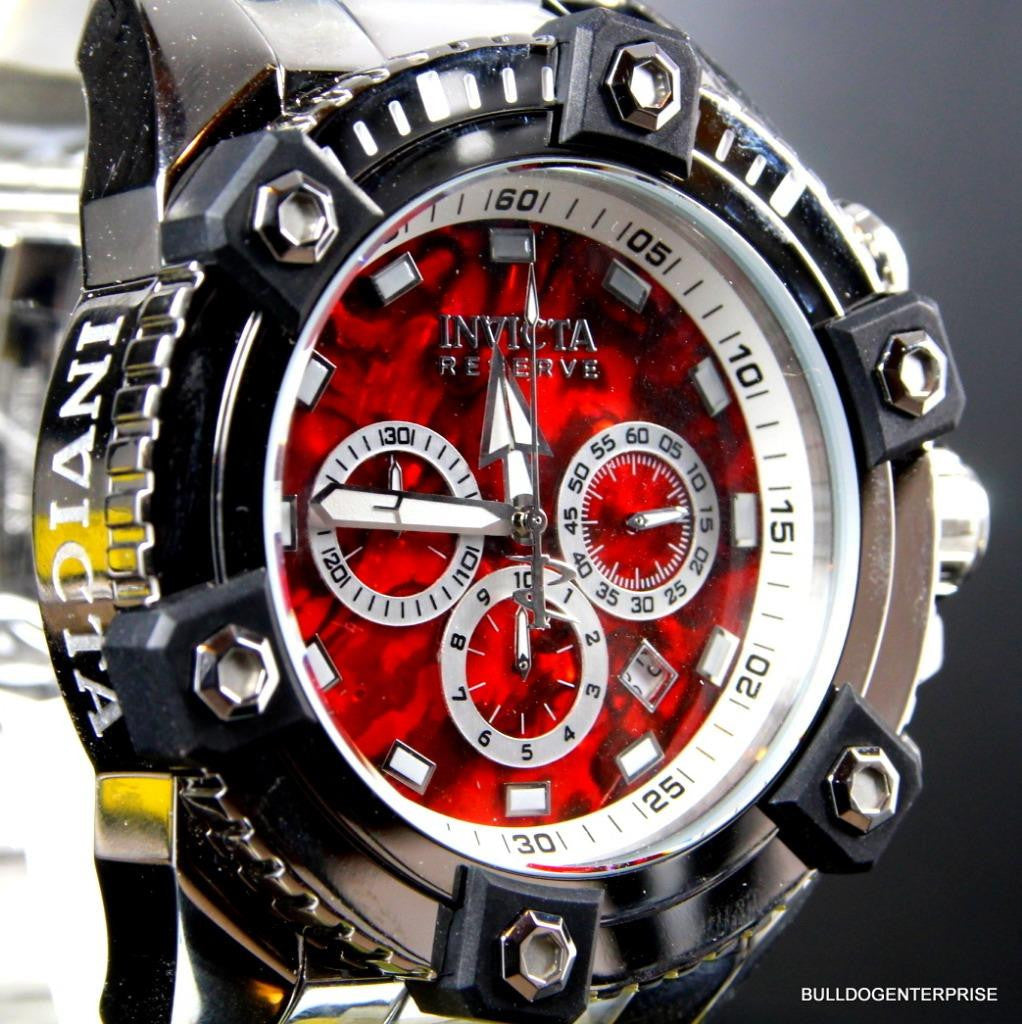 Invicta Reserve Grand Octane Arsenal Red Abalone High Polished 63mm Watch New