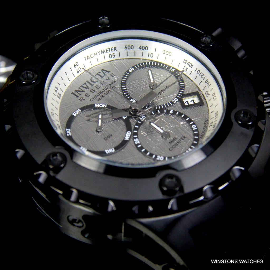 Invicta Subaqua Specialty Meteorite Swiss Made Chronograph 52mm Black Watch New