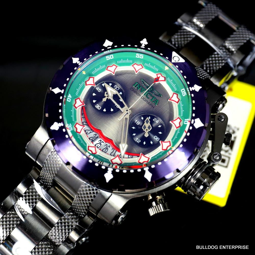 Invicta DC Comics Joker Coalition Forces Steel Chronograph Limited Watch New