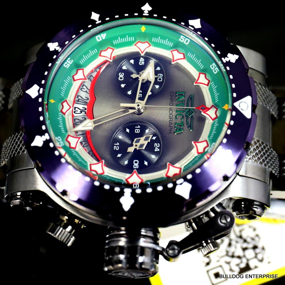 Invicta DC Comics Joker Coalition Forces Steel Chronograph Limited Watch New