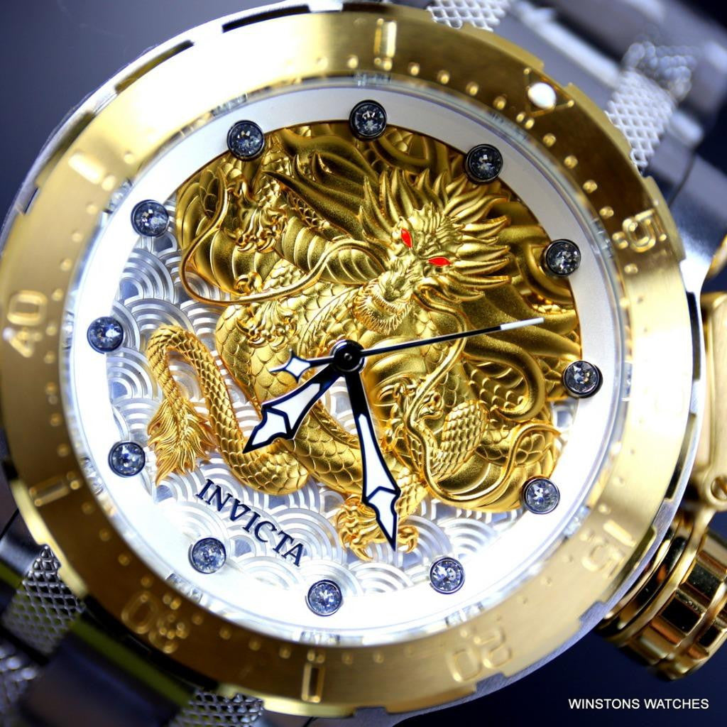 Invicta Coalition Forces Gold Tone Dragon Automatic 52mm Steel Watch New